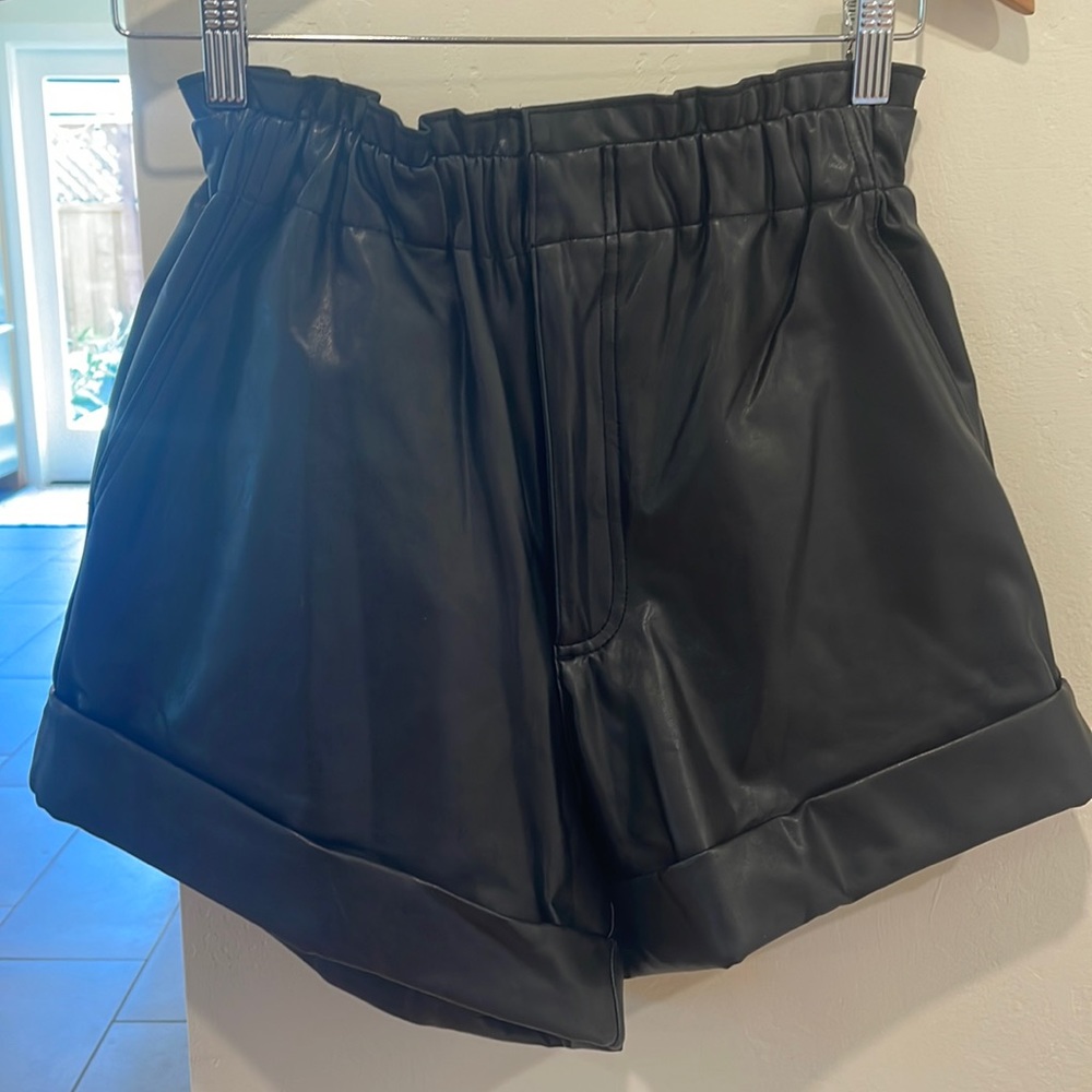 Abercrombie & Fitch Vegan Leather Shorts, size small